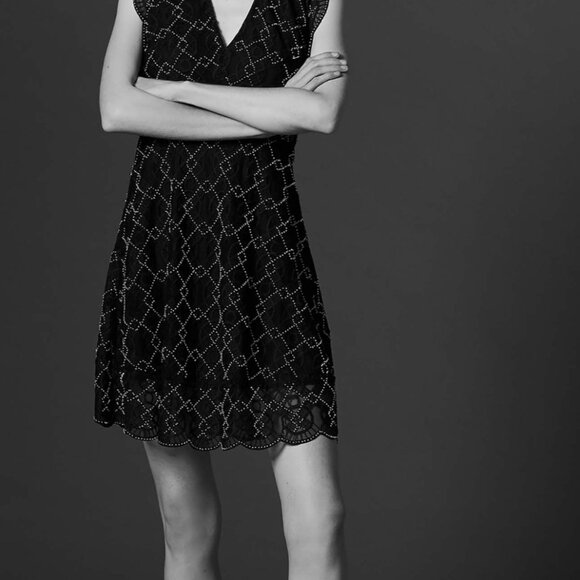 Sandro - Beaded dress with sheer effect - Picture 4 of 11